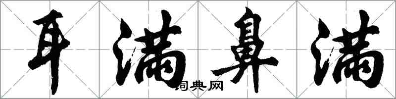 胡問遂耳滿鼻滿行書怎么寫