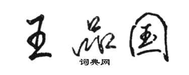 駱恆光王品國行書個性簽名怎么寫