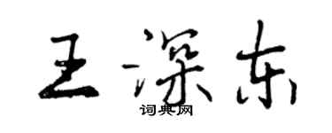 曾慶福王深東行書個性簽名怎么寫