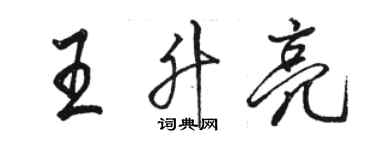 駱恆光王升亮行書個性簽名怎么寫