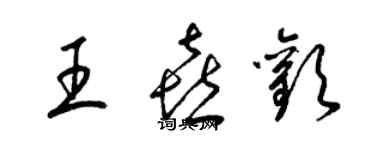 梁錦英王喜歡草書個性簽名怎么寫