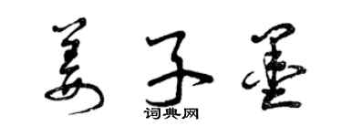 曾慶福姜子墨草書個性簽名怎么寫