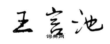 曾慶福王言池行書個性簽名怎么寫