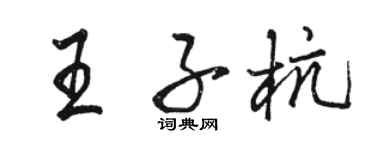 駱恆光王子杭行書個性簽名怎么寫