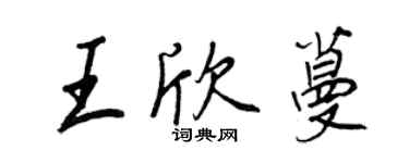 王正良王欣蔓行書個性簽名怎么寫