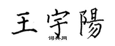何伯昌王宇陽楷書個性簽名怎么寫