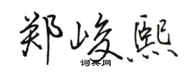駱恆光鄭峻熙行書個性簽名怎么寫