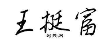 王正良王挺富行書個性簽名怎么寫