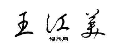 梁錦英王江美草書個性簽名怎么寫