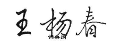 駱恆光王楊春行書個性簽名怎么寫