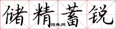 丁謙儲精蓄銳楷書怎么寫