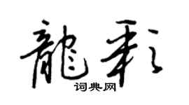 王正良龍彩行書個性簽名怎么寫