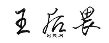 駱恆光王后畏行書個性簽名怎么寫