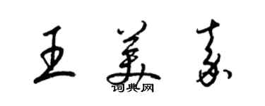 梁錦英王美嘉草書個性簽名怎么寫