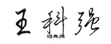 駱恆光王科強行書個性簽名怎么寫