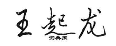 駱恆光王起龍行書個性簽名怎么寫