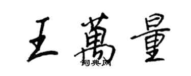 王正良王萬量行書個性簽名怎么寫