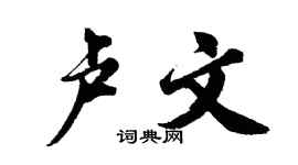 胡問遂盧文行書個性簽名怎么寫