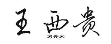 駱恆光王西貴行書個性簽名怎么寫