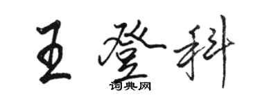 駱恆光王登科行書個性簽名怎么寫