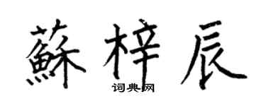 何伯昌蘇梓辰楷書個性簽名怎么寫