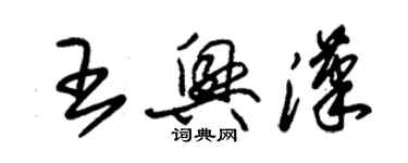 朱錫榮王興漢草書個性簽名怎么寫