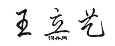 駱恆光王立藝行書個性簽名怎么寫