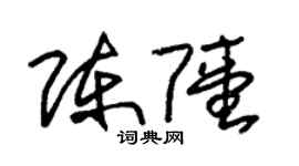 朱錫榮陳陸草書個性簽名怎么寫