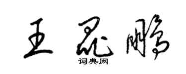 梁錦英王昆鵬草書個性簽名怎么寫