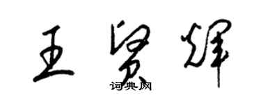 梁錦英王賢輝草書個性簽名怎么寫