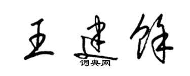 梁錦英王建余草書個性簽名怎么寫