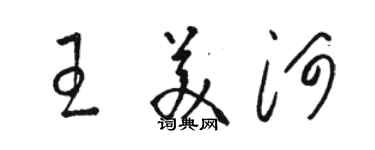 駱恆光王美河草書個性簽名怎么寫