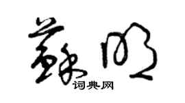 曾慶福蘇明草書個性簽名怎么寫