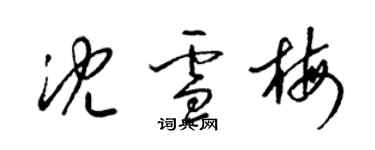 梁錦英沈雪梅草書個性簽名怎么寫