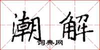 袁強潮解楷書怎么寫