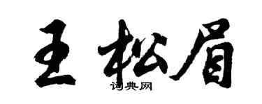 胡問遂王松眉行書個性簽名怎么寫