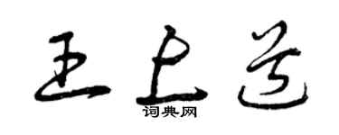 曾慶福王上道草書個性簽名怎么寫