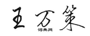 駱恆光王萬策行書個性簽名怎么寫