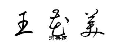 梁錦英王花美草書個性簽名怎么寫