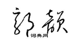 梁錦英郭韻草書個性簽名怎么寫