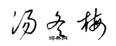 梁錦英湯冬梅草書個性簽名怎么寫