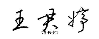 梁錦英王君婷草書個性簽名怎么寫