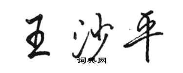 駱恆光王沙平行書個性簽名怎么寫