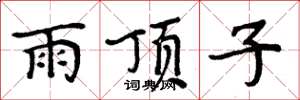 周炳元雨頂子楷書怎么寫