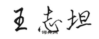 駱恆光王志坦行書個性簽名怎么寫