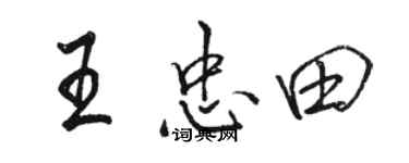 駱恆光王忠田行書個性簽名怎么寫