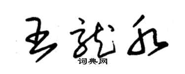 朱錫榮王龍水草書個性簽名怎么寫