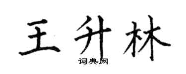 何伯昌王升林楷書個性簽名怎么寫