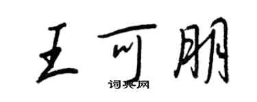 王正良王可朋行書個性簽名怎么寫