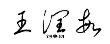 梁錦英王潤敏草書個性簽名怎么寫